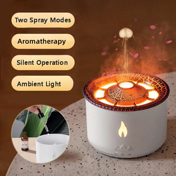 House Basket™ New Creative Ultrasonic Essential Oil Humidifier Volcano Aromatherapy Machine Spray Jellyfish Air Flame Humidifier Diffuser