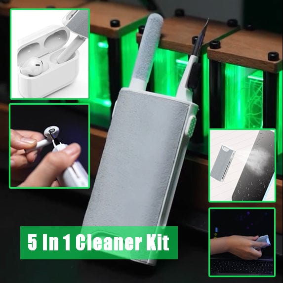 House Basket™ 5 In 1 Screen Cleaner Kit Camera Phone Tablet Laptop Screen Cleaning Tools Earphone Cleaning Brush Pen For Office