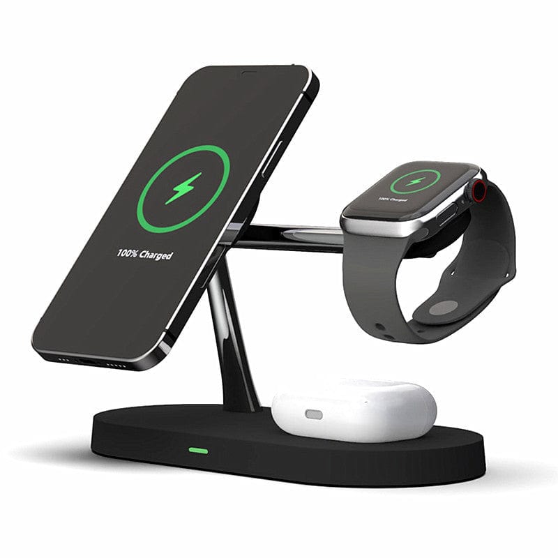 House Basket™ Multifunctional Five-In-One Magnetic Wireless Charging Watch Headset Desktop Mobile Phone Holder Charger 15W Fast Charge