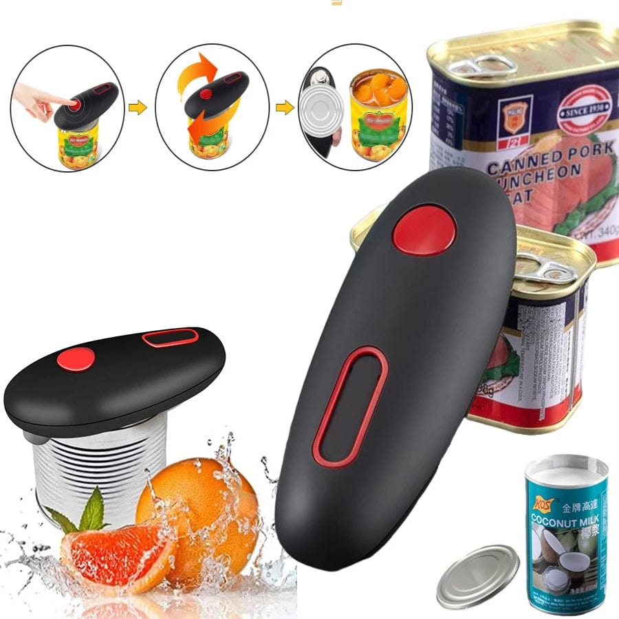 House Basket™ Electric Can Opener Automatic Jar Bottle Can Machine One Touch Portable Kitchen Hand Free Opening Opener Tool Gadgets