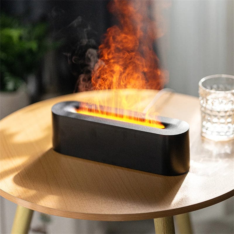 House Basket™ Flame Aroma Diffuser Air Humidifier Ultrasonic Cool Mist Maker Fogger Led Essential Oil Lamp Realistic Fire Difusor