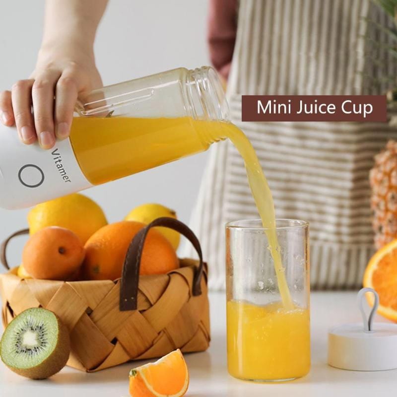 House Basket™ 350ml Portable Blender Juicer Electric USB Rechargeable Mixer Smoothie Slushy Cup Juice Blender Bottle USB Charging Kitchen Gadgets