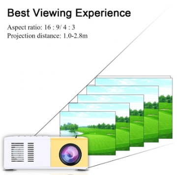 House Basket™ Portable Projector 3D Hd Led Home Theater Cinema HDMI-compatible Usb Audio Projector Yg300 Mini Projector