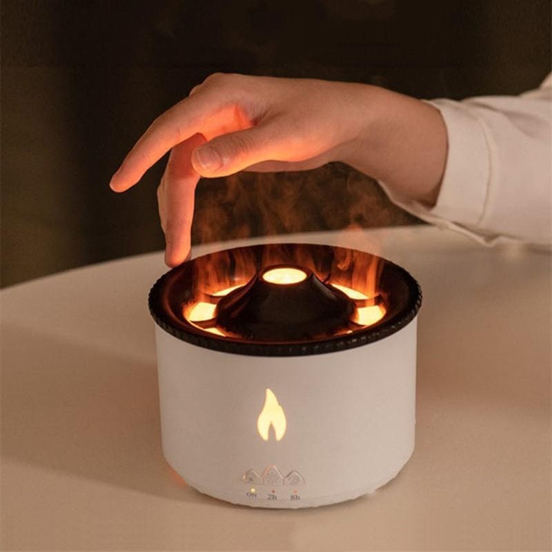 House Basket™ New Creative Ultrasonic Essential Oil Humidifier Volcano Aromatherapy Machine Spray Jellyfish Air Flame Humidifier Diffuser