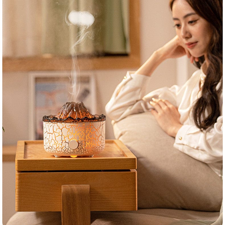 House Basket™ New Creative Volcano Humidifier Aromatherapy Machine Spray Jellyfish Air Flame Humidifier Diffuser