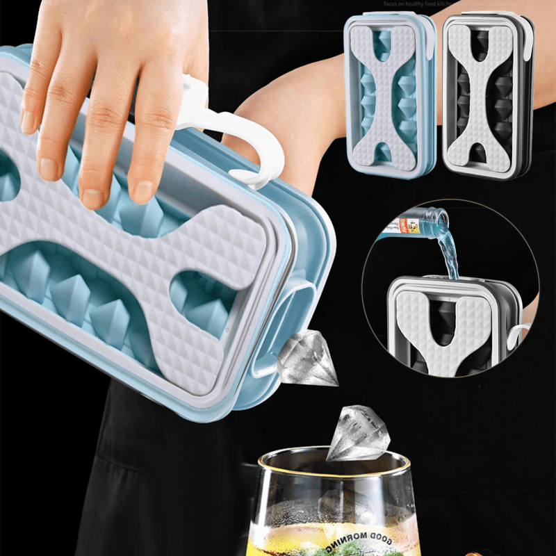 House Basket™ 2in1 Portable Silicone Ice Ball Mold Ice Maker Water Bottle Ice Cube Mould Bottle Creative Ice Ball Diamond Curling Summer Kitchen Gadgets