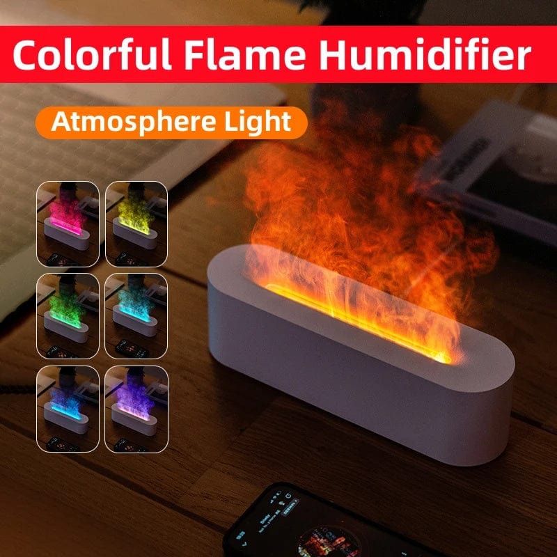 House Basket™ Flame Aroma Diffuser Air Humidifier Ultrasonic Cool Mist Maker Fogger Led Essential Oil Lamp Realistic Fire Difusor