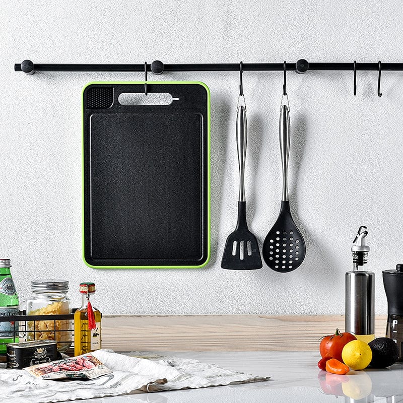 House Basket™ Double-side Cutting Board With Defrosting Function Chopping Board Kitchen Grinding Cutting Board With Knife Sharpener