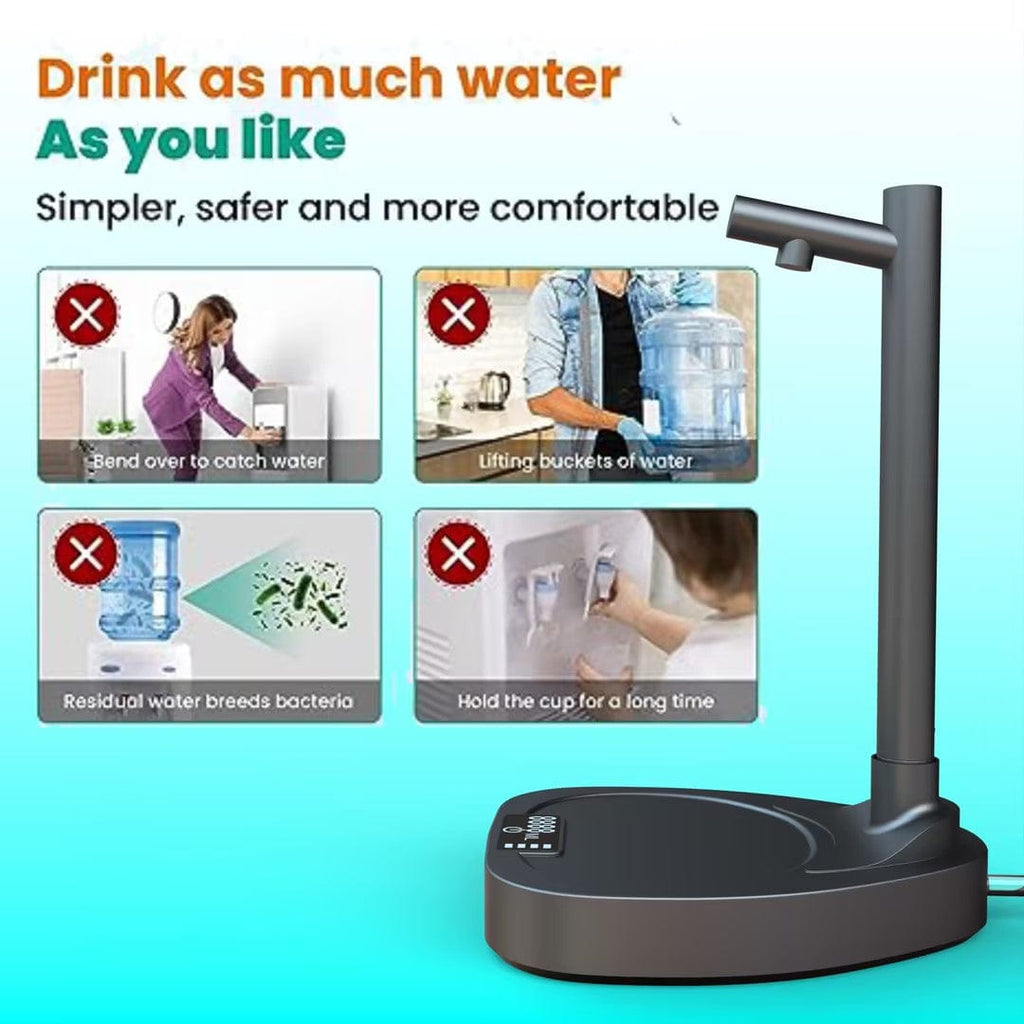 House Basket™ Added Extension Tupe Water Dispenser Automatic Water Bottle Desktop Rechargeable Water Dispenser With Stand