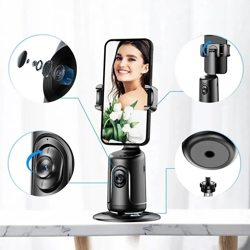 House Basket™ 360 Auto Face Tracking Gimbal AI Smart Gimbal Face Tracking Auto Phone Holder For Smartphone Video Vlog Live Stabilizer Tripod