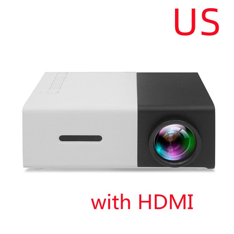 House Basket™ Portable Projector 3D Hd Led Home Theater Cinema HDMI-compatible Usb Audio Projector Yg300 Mini Projector