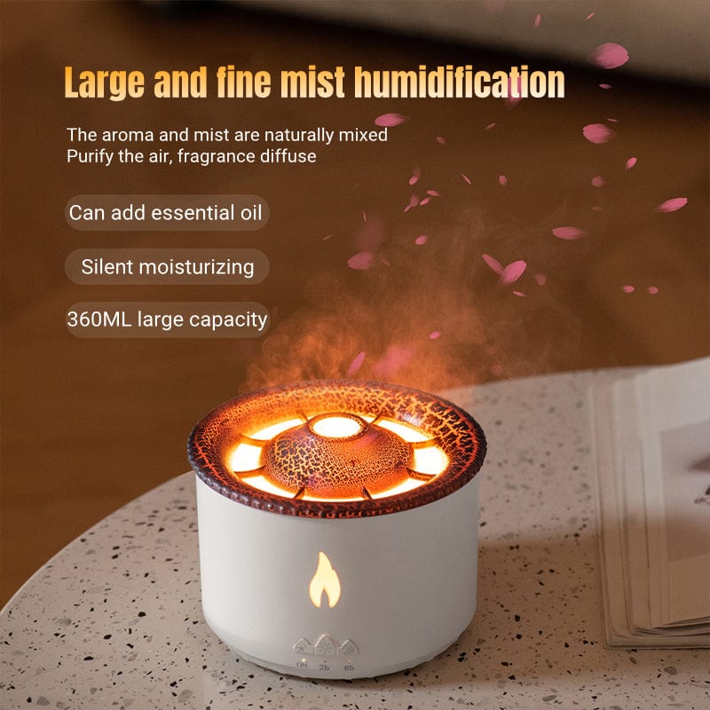 House Basket™ New Creative Ultrasonic Essential Oil Humidifier Volcano Aromatherapy Machine Spray Jellyfish Air Flame Humidifier Diffuser