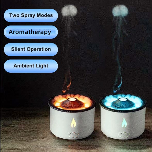 House Basket™ New Creative Ultrasonic Essential Oil Humidifier Volcano Aromatherapy Machine Spray Jellyfish Air Flame Humidifier Diffuser